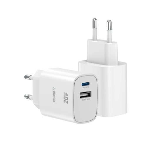 Swissten Edge 20W USB-C- und USB-A-Ladegerät – Weiß – 22071713