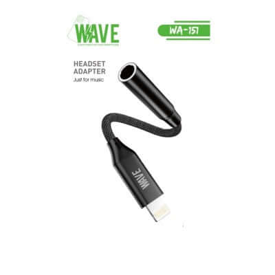 Wave WA-151 Lightning auf 3,5-mm-AUX-Adapter für Musik – Schwarz