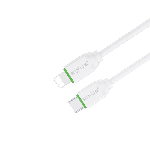 Rixus RXUC13L USB-C naar Lightning Snellaadkabel 30cm 30W – Wit