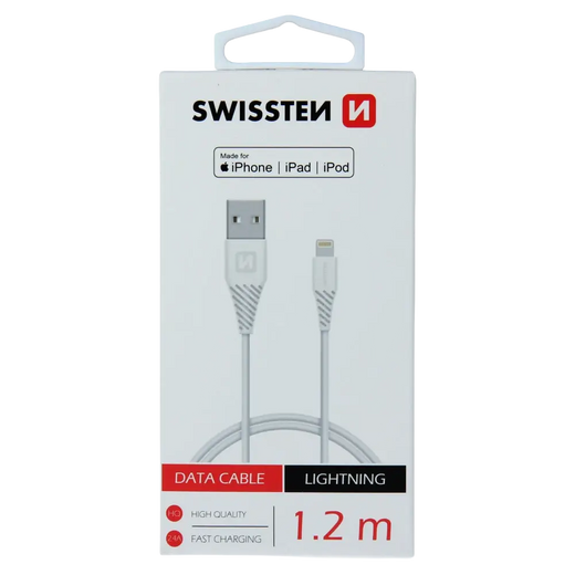 Swissten MFi Lightning-Kabel – 1,2 Meter – Weiß