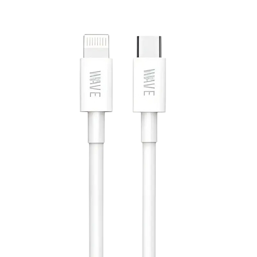Wave WA-233 2-Meter-Schnellladekabel für Apple – USB-C auf Lightning (60W, Weiß)