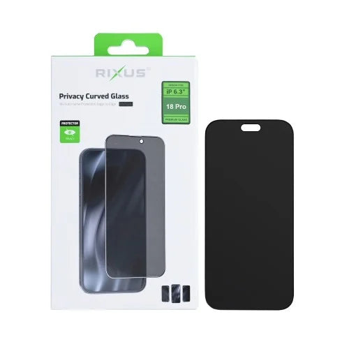 Rixus Privacy Full Curved Edge Schutzglas für iPhone 18 Pro