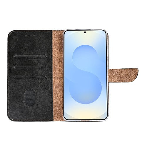 Rixus Bookcase für Samsung Galaxy S25 Edge – Schwarz