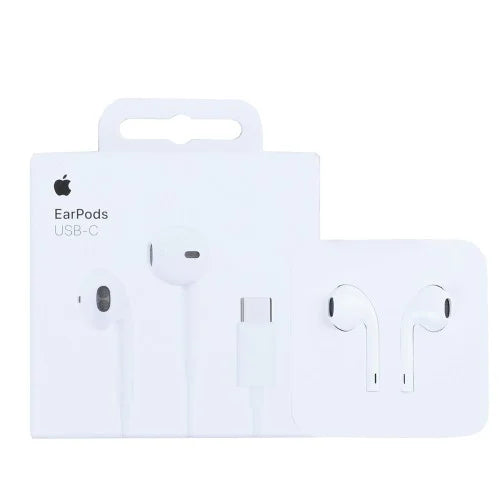 Apple EarPods met Lightning-aansluiting verpakking en ontwerp met USB-C-aansluiting