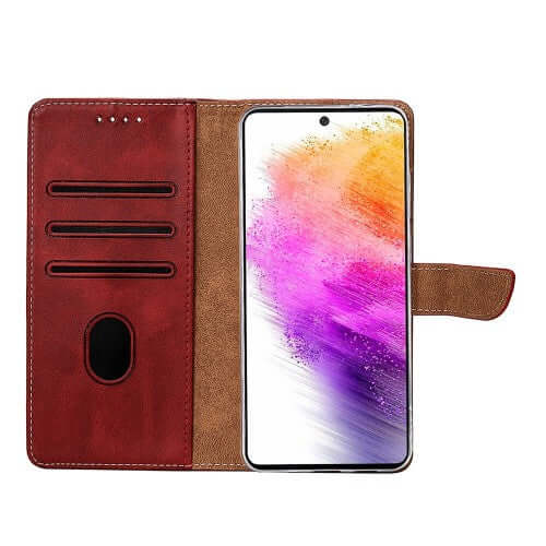Rixus Bookcase für Samsung Galaxy A56 – Dunkelrot
