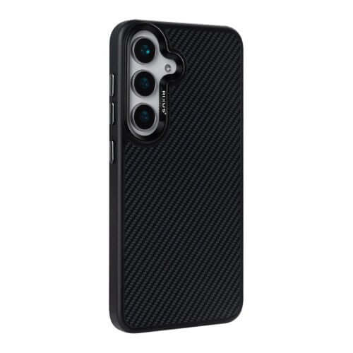 Rixus Mag Carbon MagSafe-kompatible Hülle für Samsung Galaxy S26 – Schwarz