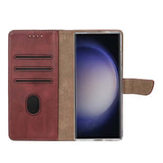 Rixus Bookcase für Samsung Galaxy S25 Ultra – Dunkelrot