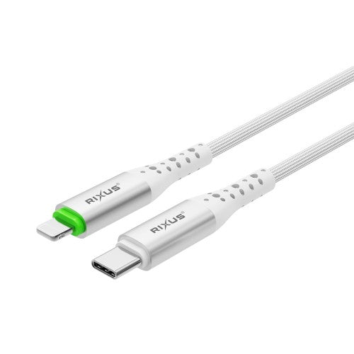 Rixus RXUC21L Auto Disconnect USB-C naar Lightning Kabel 1m – Wit