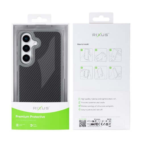 Rixus Mag Carbon MagSafe-kompatible Hülle für Samsung Galaxy S26 Plus – Titangrau