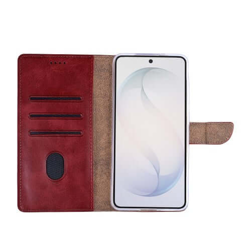Rixus Bookcase für Samsung Galaxy S26 Plus – Dunkelrot