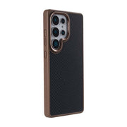Rixus Mag Carbon Hülle für Samsung Galaxy S25 Ultra – MagSafe-kompatibel, Braun