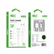 Wave WA-162 USB-C-Ladekabel 2 A, 30 cm – Weiß