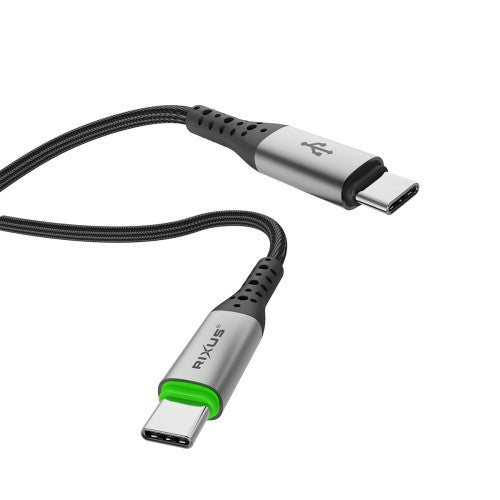 Rixus RXUC22C Auto Disconnect USB-C naar USB-C kabel 1m 60W zwart – aansluitingen