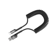 Rixus RXUC17AC intrekbare USB-A naar USB-C spiraalkabel zwart – verpakking