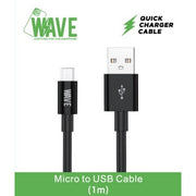 Wave WA-141 Micro-USB-Ladekabel, 1 m – Schwarz