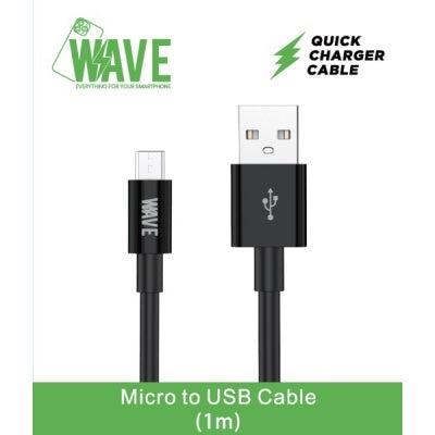 Wave WA-141 Micro-USB-Ladekabel, 1 m – Schwarz