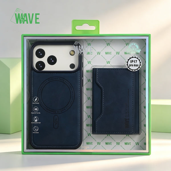 Wave Magsafe Hülle mit Geldbörse iPhone 12 Pro Max - Blau