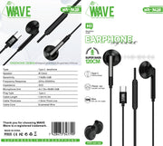 Wave WA-362B Wired Ear Phone Type-C (Black)