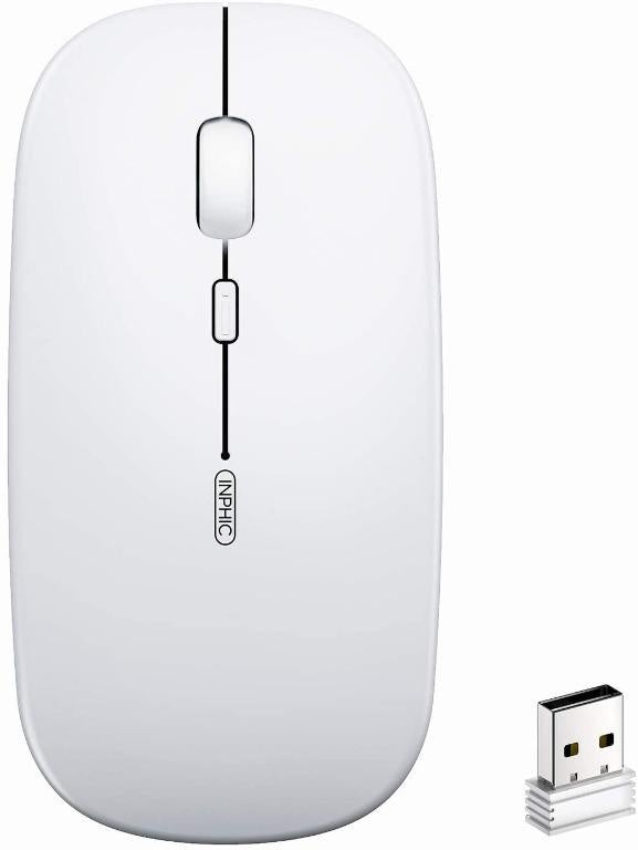 Kabellose Maus mit leisem Klick, Mini, geräuschlos, Inphic P-M1 (weiß)