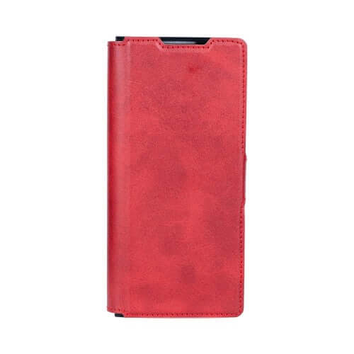 Rixus Wallet-Hülle mit Stifthalter für Samsung Galaxy Z Fold4 – Rot