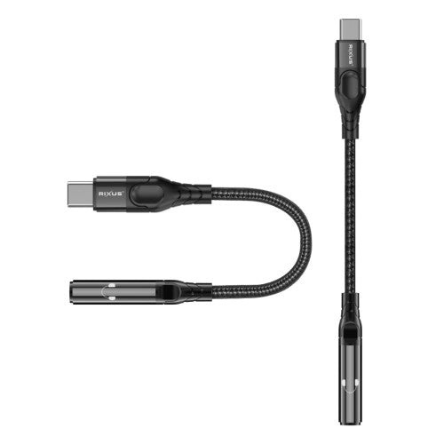 Rixus RXMU36L Lightning naar 3,5mm Audio Adapter 10cm