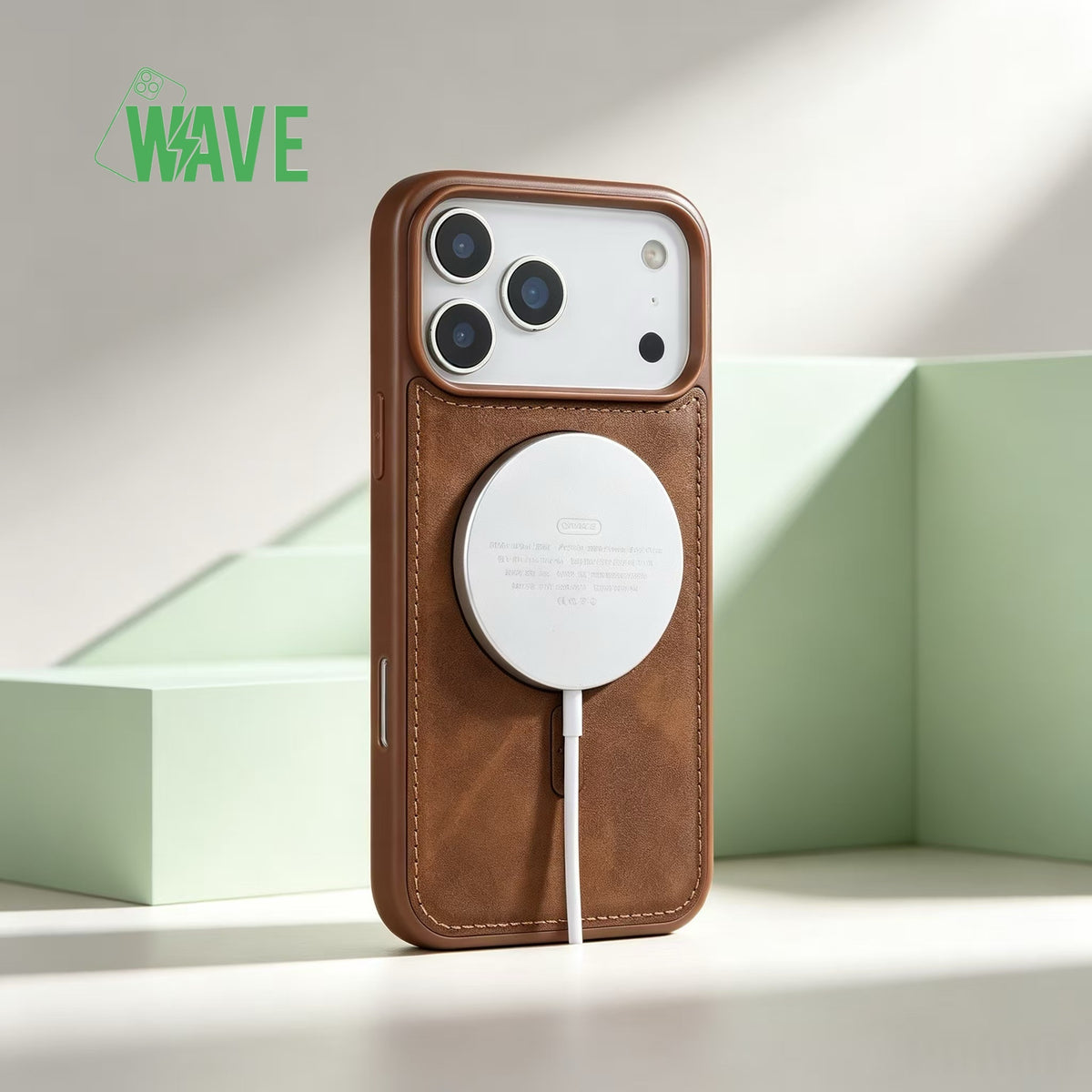 Wave MagSafe Hülle mit Geldbörse iPhone 12 Pro Max - Braun