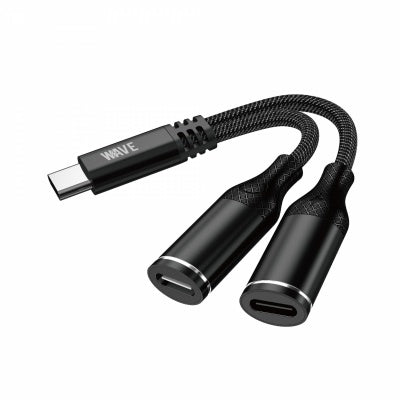 Wave WA-357 Typ-C auf Dual-Typ-C-Adapter (Anrufe | Schnellladen | Musik)
