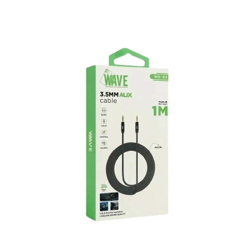 Wave WA-64 AUX Cable 3.5 mm 1M (zwart)