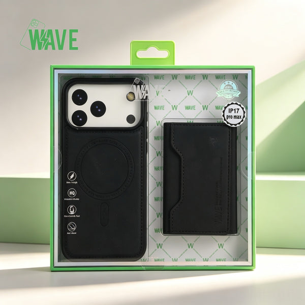 Wave MagSafe-Hülle mit Geldbörse iPhone 12 / 12 Pro - Schwarz
