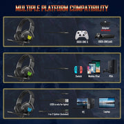 ONIKUMA K19 professionelles Gaming-Headset mit Mikrofon, RGB-LED und Rauschunterdrückung