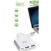 Wave WA-132 Multiport-Adapter USB-C auf HDMI+VGA+USB-C