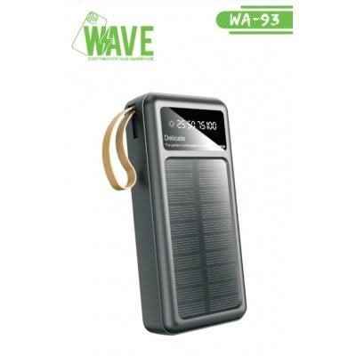 Wave WA-93 Solar Powerbank 20000mAh – Zwart – Dual USB, USB-C & LED Zaklamp