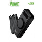 Wave WA-91 MagSafe Powerbank 20000mAh – Draadloos Opladen met 4 Geïntegreerde Kabels – Zwart