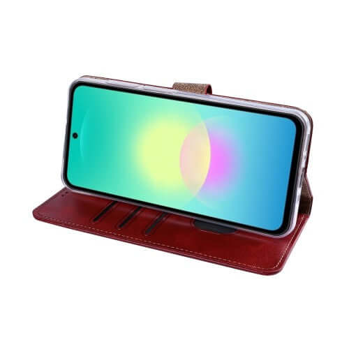 Rixus Bookcase für Samsung Galaxy A27 – Dunkelrot