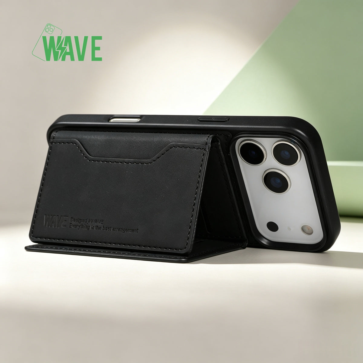 Wave MagSafe-Hülle mit Geldbörse iPhone 12 / 12 Pro - Schwarz