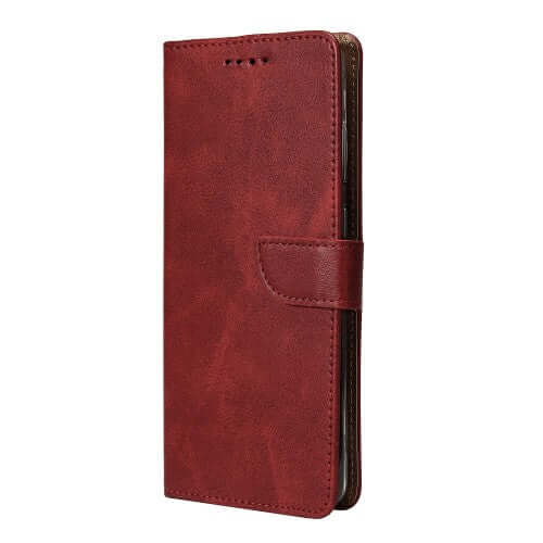 Rixus Bookcase für Samsung Galaxy A07 / A08 – Dunkelrot