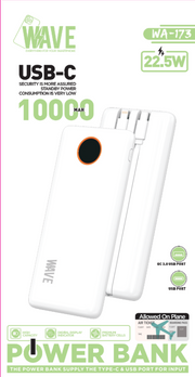 Wave WA-173 Powerbank 10000 mAh USB-C 22.5W (weiß)