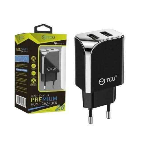 Universele Dual USB-A Thuislader 10W – Zwart - Laad Centrum