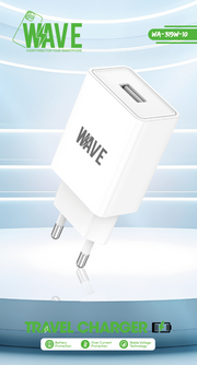 Wave WA-319W-10 USB-A-Ladegerät 12 W mit Micro-USB-Kabel – Weiß