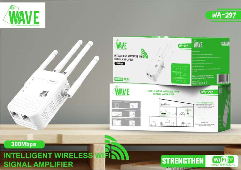 Wave WA-297 Drahtloser WLAN-Repeater / WLAN-Router / WLAN-Extender 1200 Mbit/s