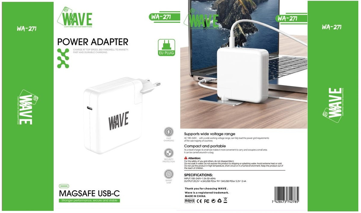 Aanvullende afbeelding bij de Wave WA-271 USB-C laptopadapter; uitvoering controleren