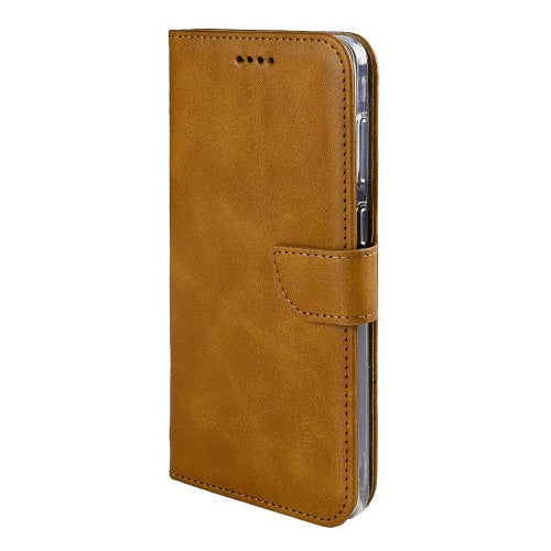 Rixus Bookcase für Samsung Galaxy S25 Edge – Hellbraun