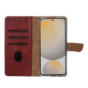 Rixus Bookcase für Samsung Galaxy S24 FE – Dunkelrot