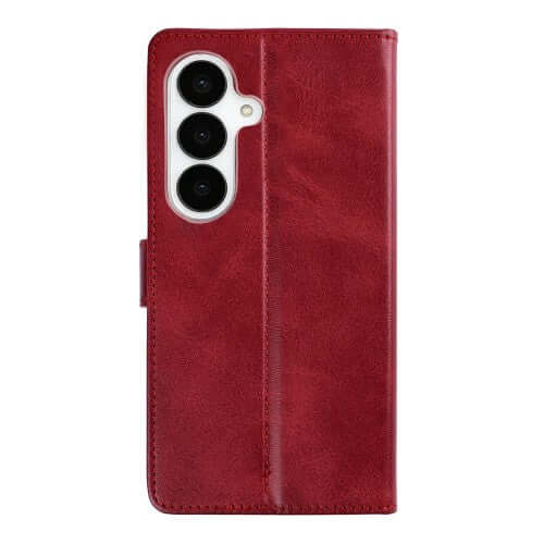 Rixus Bookcase für Samsung Galaxy S26 – Dunkelrot