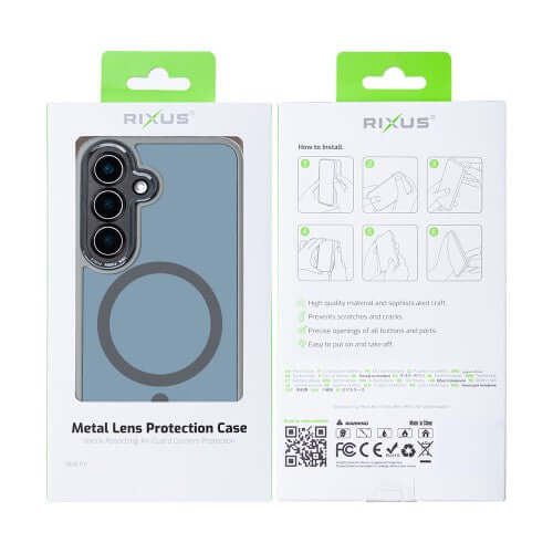 Rixus Classic 04 Hülle für Samsung Galaxy S25 Plus – MagSafe-kompatibel, Titangrau