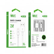 Wave WA-163 Lightning-Ladekabel 2 A, 30 cm – Weiß