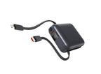 Swissten Powerbank 10.000 mAh – Ingebouwde USB-C & Lightning Kabels – Zilver - Laad Centrum