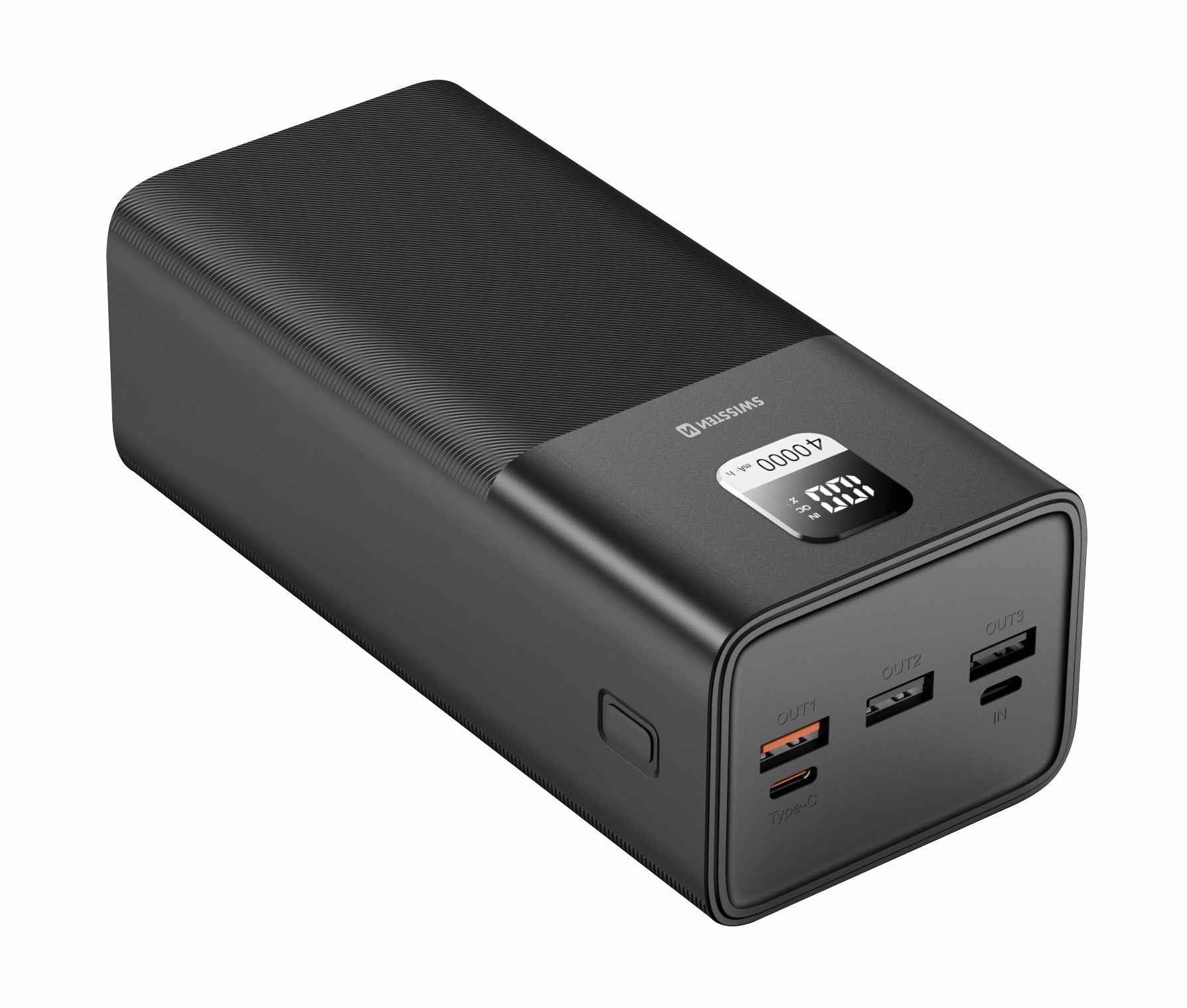 Swissten PowerLine Powerbank 100W – 40.000 mAh – Zwart
