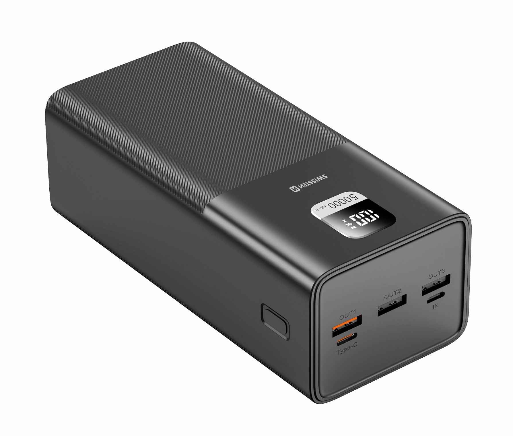 Swissten PowerLine Powerbank 100W – 50.000 mAh – Zwart
