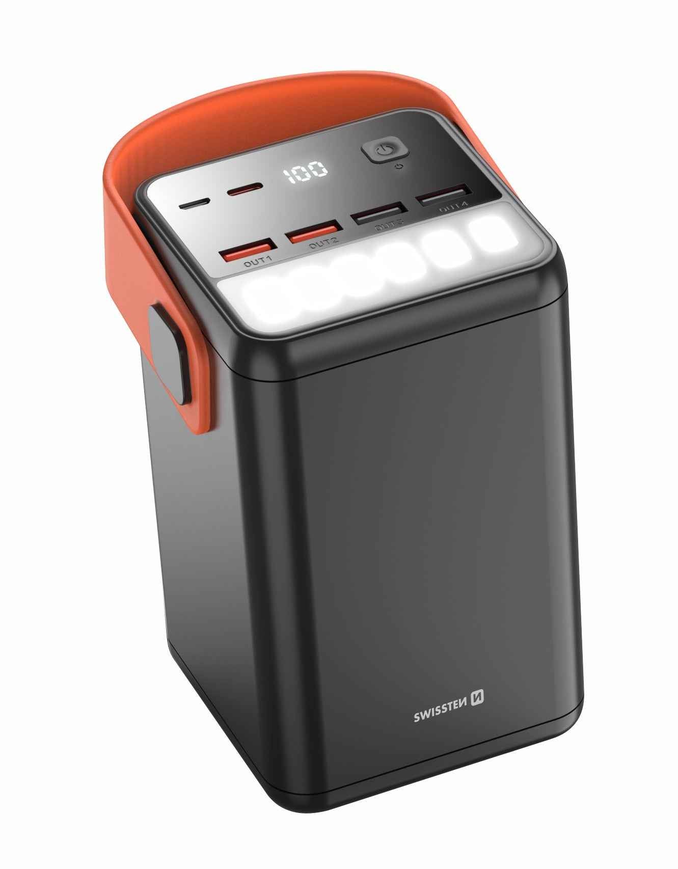 Swissten PowerLine Powerbank 65W – 60.000 mAh – Zwart